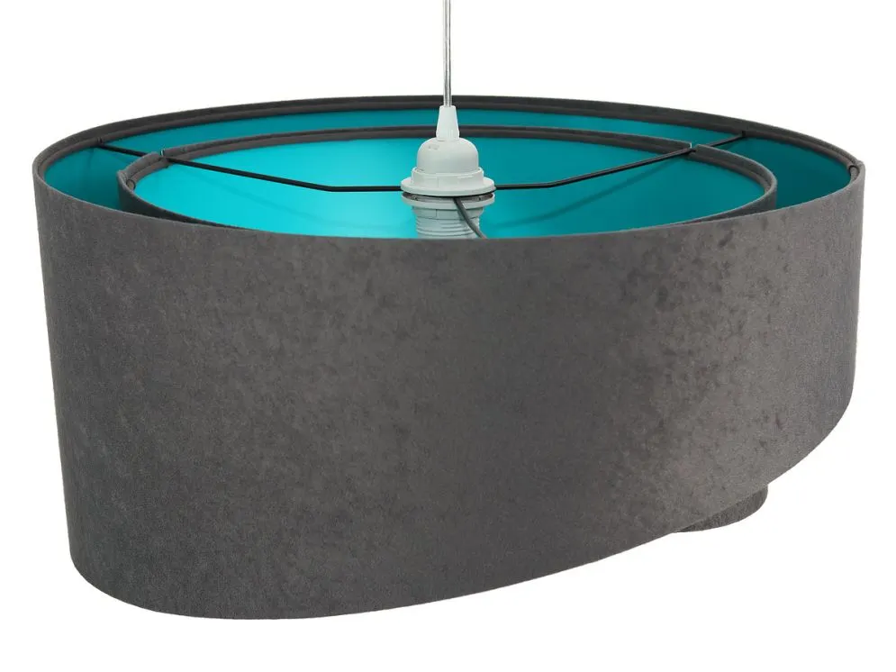 Lampa wisząca GEMSTONE GRAY grafitowa/turkusowa do salonu | MIRAT. w stylu  kolekcja
