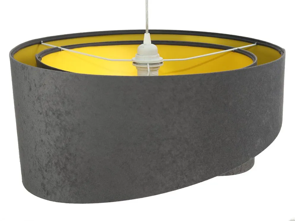 Lampa wisząca GEMSTONE GRAY grafitowa/żółta dwukolorowa | MIRAT. w stylu kolekcja