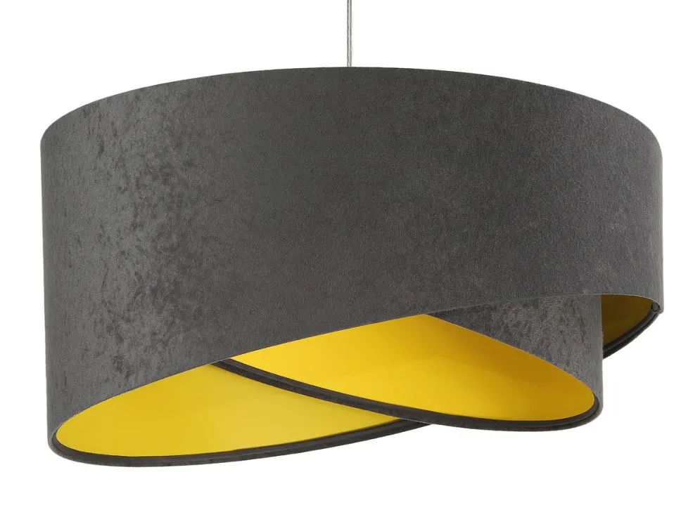 Lampa wisząca GEMSTONE GRAY grafitowa/żółta dwukolorowa | MIRAT. w stylu kolekcja