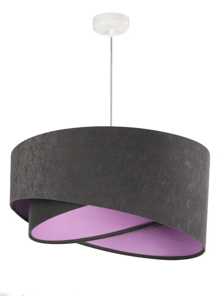 Lampa wisząca GEMSTONE GRAY grafitowa/fioletowa pokryta welurem | MIRAT. w stylu  kolekcja