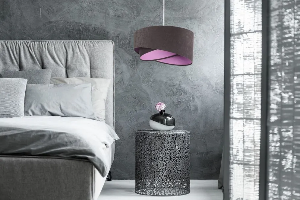 Lampa wisząca GEMSTONE GRAY grafitowa/fioletowa pokryta welurem | MIRAT. w stylu  kolekcja