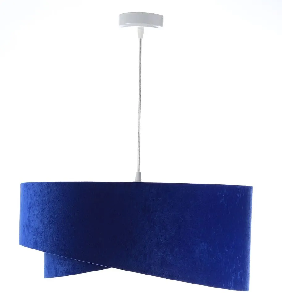 Lampa wisząca GEMSTONE niebieska/srebrna welurowa dwukolorowa | MIRAT. w stylu  kolekcja