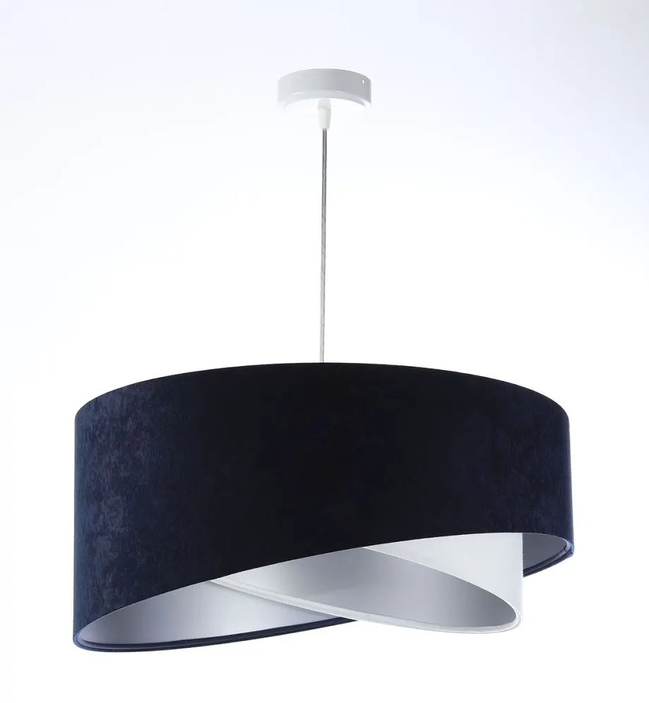 Lampa wisząca THUNDERCLOUD WHITE granatowa/srebrna welurowa | MIRAT. w stylu kolekcja