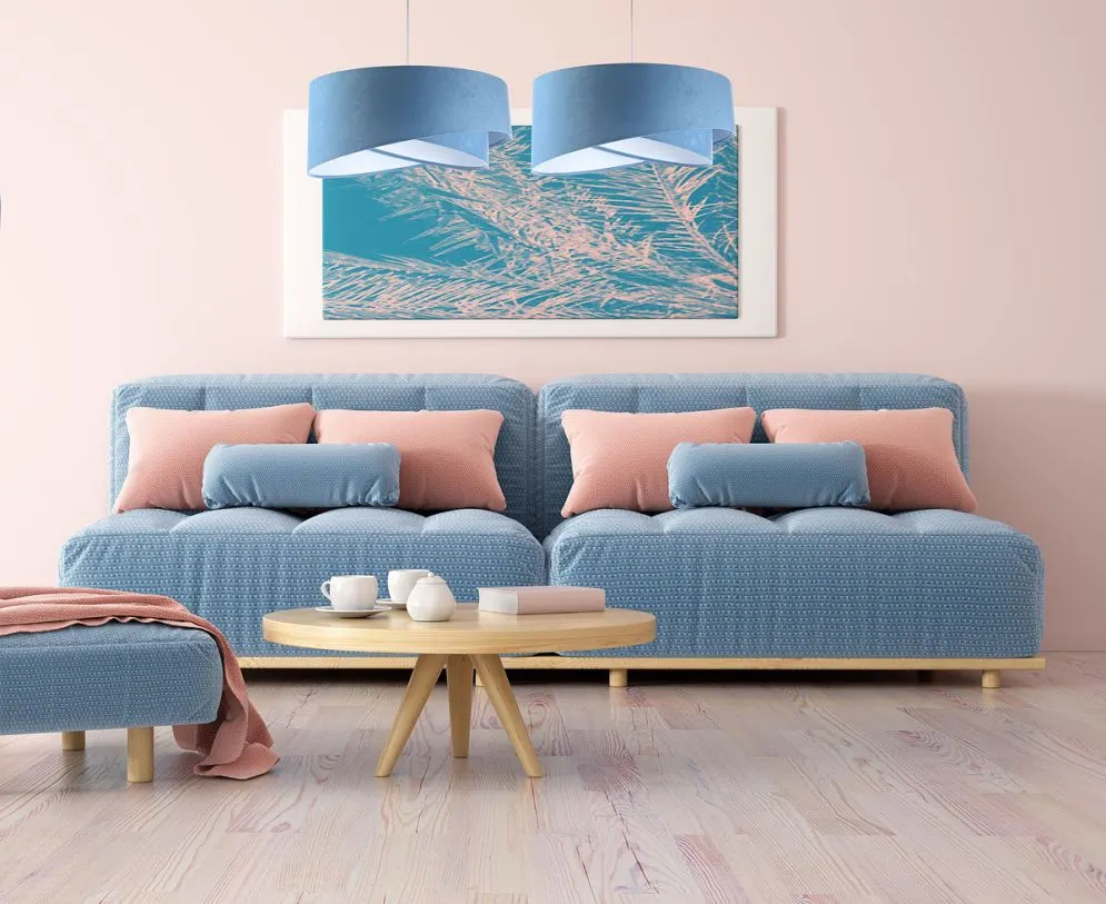 Lampa wisząca GEMSTONE błękitna/biała asymetryczna dwukolorowa | MIRAT. w stylu  kolekcja