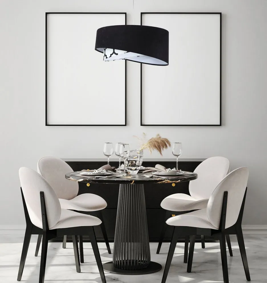 Lampa wisząca BLACK VELVET czarna/biała asymetryczna nowoczesna | MIRAT. w stylu  kolekcja
