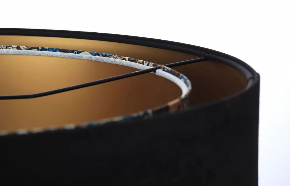 Lampa wisząca BLACK PATTERN czarna/złota welurowa asymetryczna | MIRAT. w stylu  kolekcja