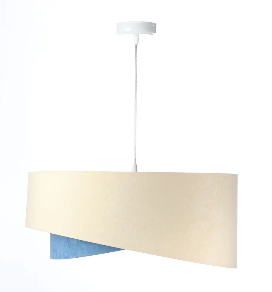 Lampa wisząca BEIGE beżowa/niebieska/srebrna asymetryczna | MIRAT. w stylu kolekcja