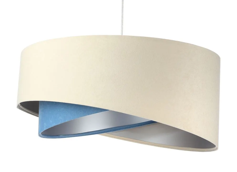 Lampa wisząca BEIGE beżowa/niebieska/srebrna asymetryczna | MIRAT. w stylu kolekcja