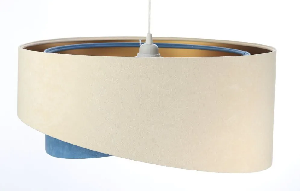 Lampa wisząca BEIGE beżowa/niebieska/złota do salonu | MIRAT. w stylu  kolekcja