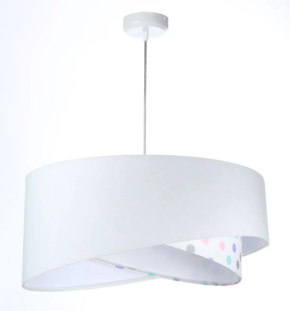 Lampa wisząca SPECK biała welurowa w kropki | MIRAT. w stylu  kolekcja