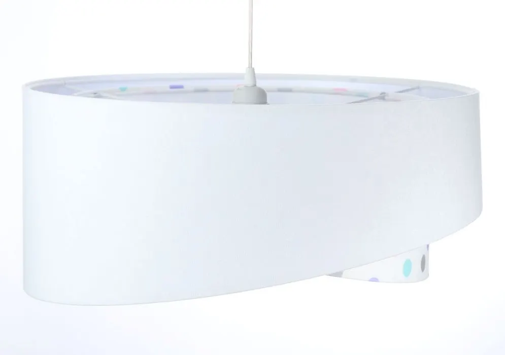 Lampa wisząca SPECK biała welurowa w kropki | MIRAT. w stylu  kolekcja