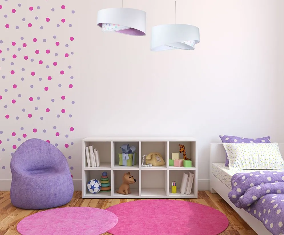 Lampa wisząca SPECK biała/fioletowa asymetryczna kolorowa | MIRAT. w stylu  kolekcja