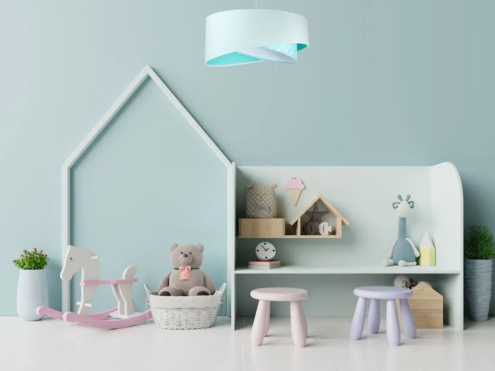 Lampa wisząca DREAMER biała/miętowa asymetryczna dwukolorowa | MIRAT. w stylu  kolekcja