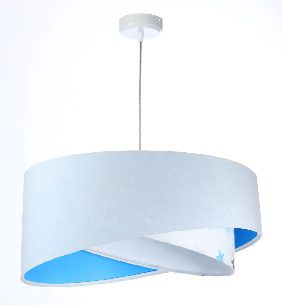 Lampa wisząca DREAMER biała/niebieska aksamitna do pokoju | MIRAT. w stylu kolekcja