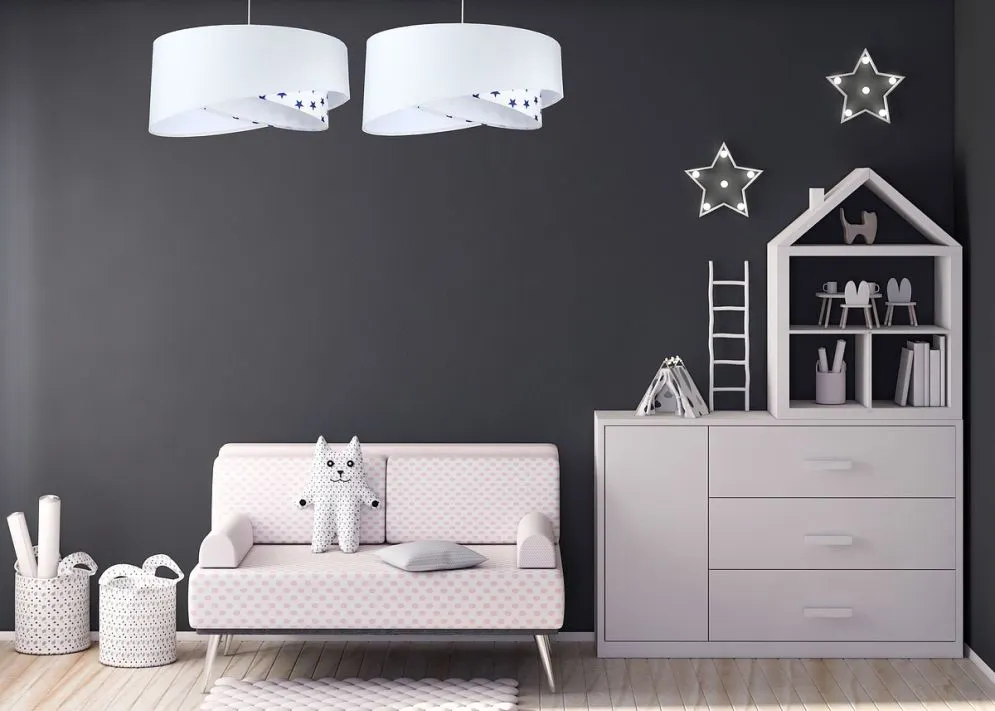 Lampa wisząca DREAMER biała welurowa do pokoju dziecięcego | MIRAT. w stylu  kolekcja