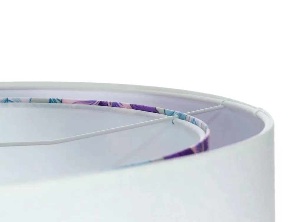 Lampa wisząca BLEACH biała z kwiatowym motywem welurowa | MIRAT. w stylu  kolekcja