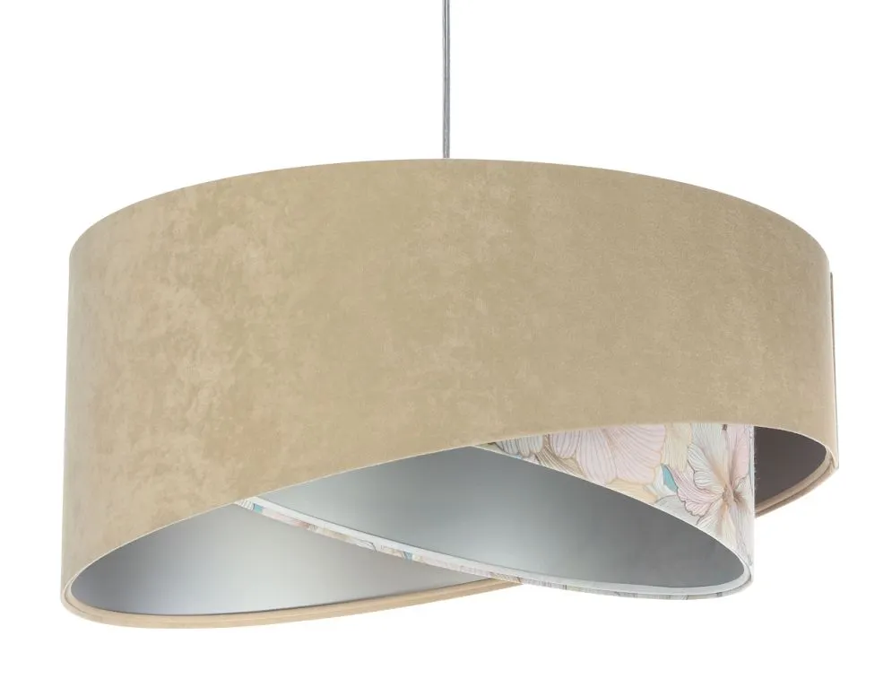 Lampa wisząca SAND FLOWER 2 beżowa/srebrna asymetryczna polska | MIRAT. w stylu kolekcja