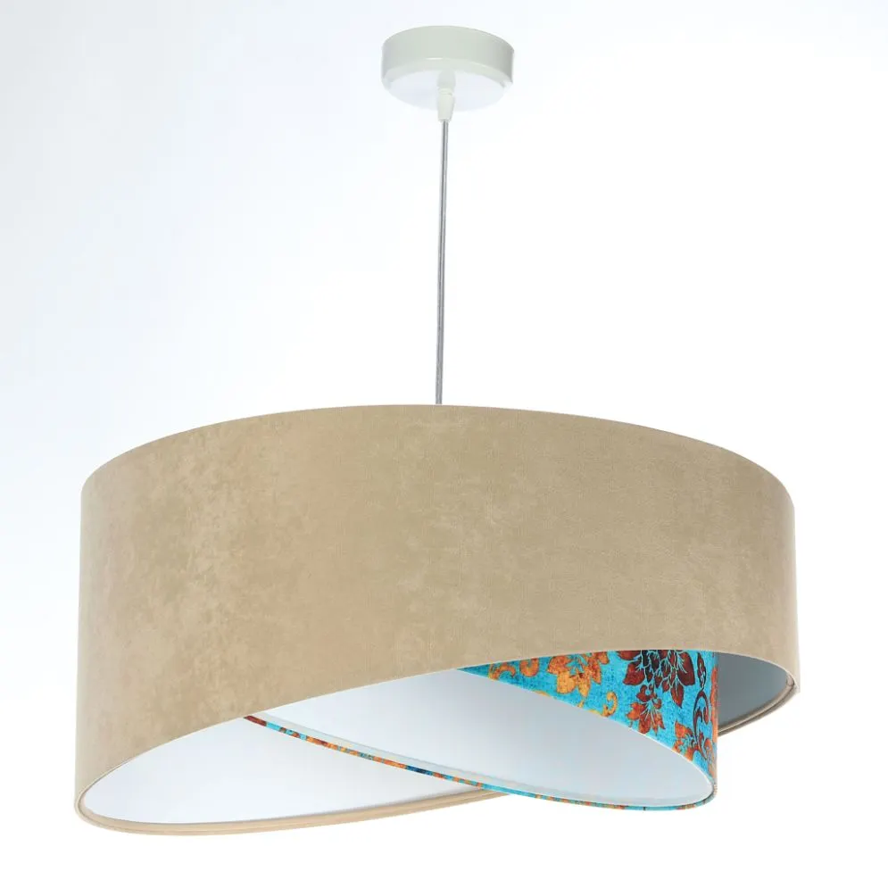 Lampa wisząca EMBLEM beżowa/biała trzykolorowa asymetryczna | MIRAT. w stylu  kolekcja