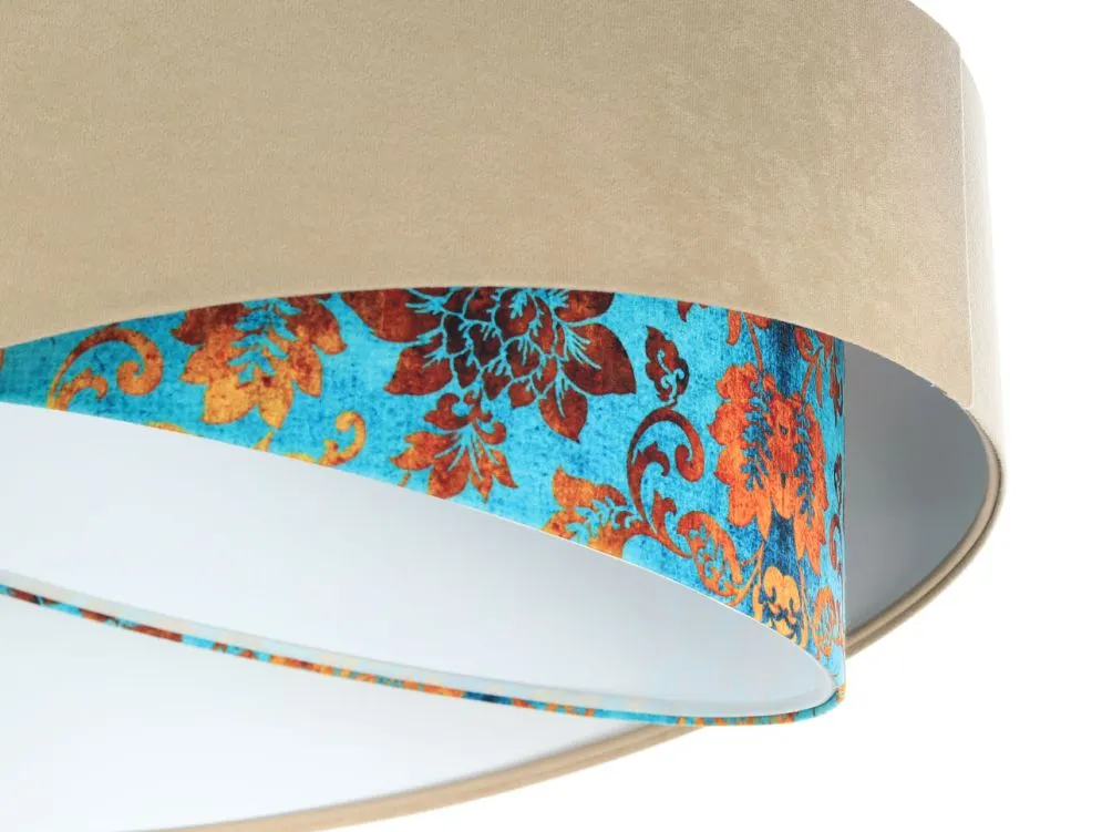 Lampa wisząca EMBLEM beżowa/biała trzykolorowa asymetryczna | MIRAT. w stylu  kolekcja