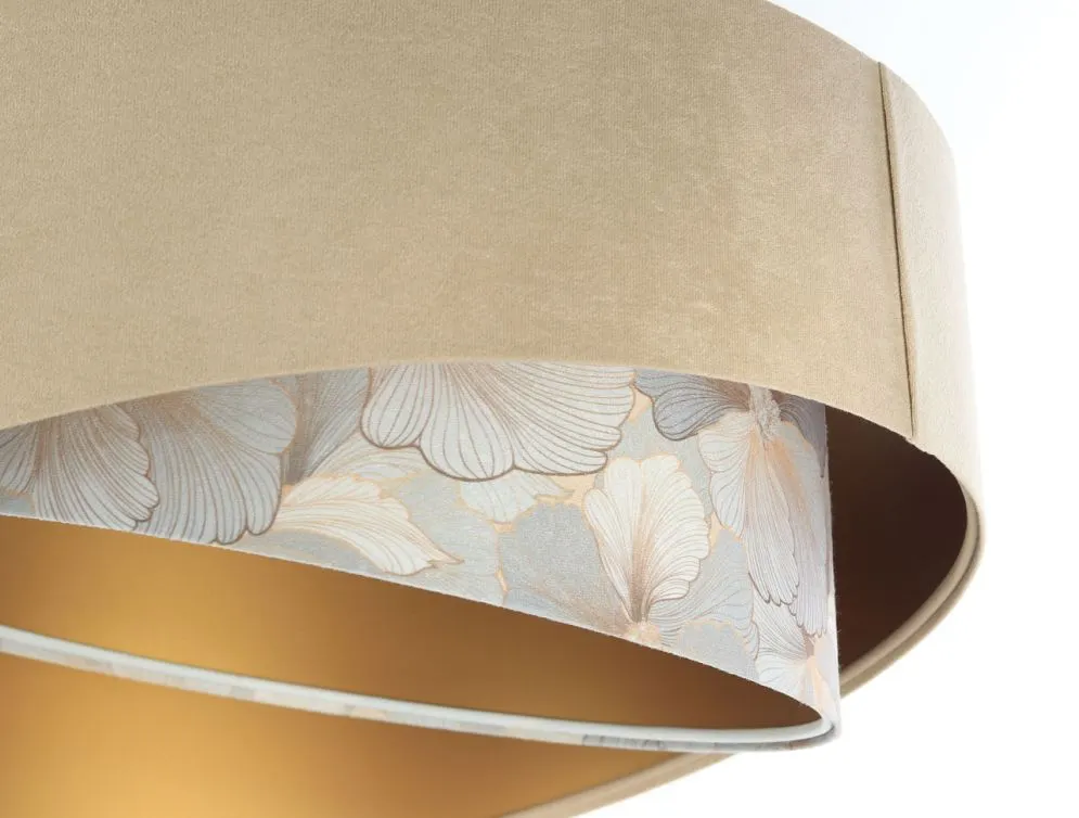 Lampa wisząca SAND FLOWER 1 beżowa/złota z motywem kwiatowym | MIRAT. w stylu kolekcja