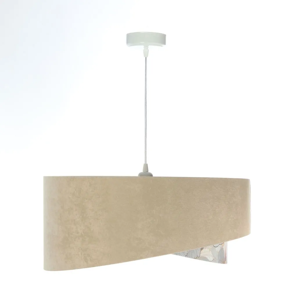 Lampa wisząca SAND FLOWER 1 beżowa/złota z motywem kwiatowym | MIRAT. w stylu kolekcja