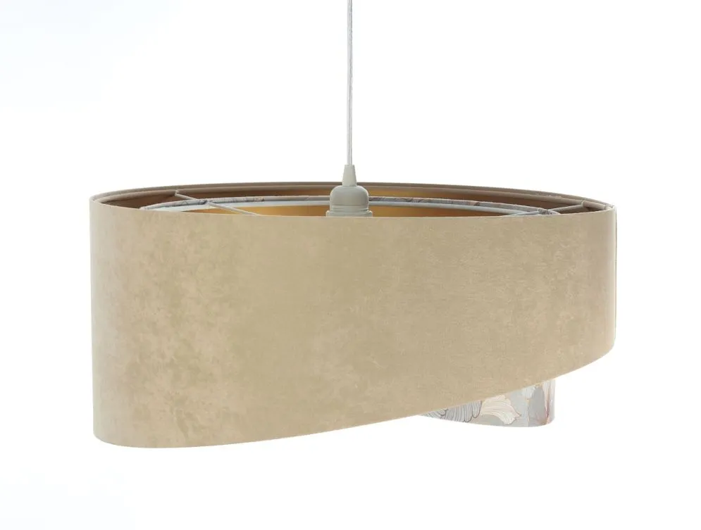 Lampa wisząca SAND FLOWER 1 beżowa/złota z motywem kwiatowym | MIRAT. w stylu kolekcja