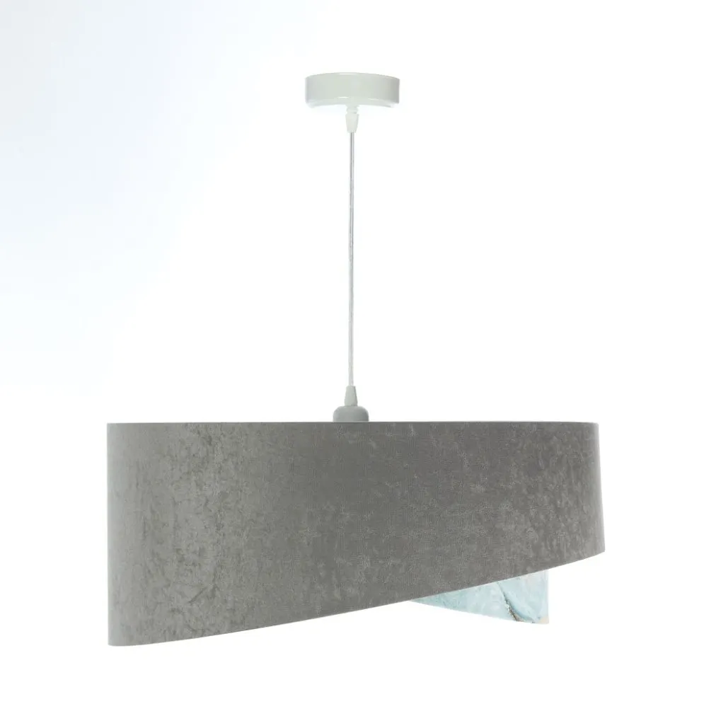Lampa wisząca GRAY SEA szara/srebrna welurowa elegancka | MIRAT. w stylu  kolekcja