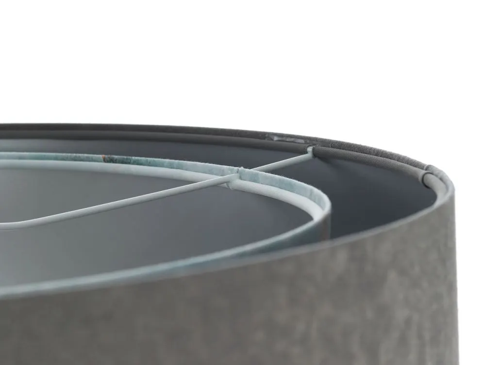 Lampa wisząca GRAY SEA szara/srebrna welurowa elegancka | MIRAT. w stylu  kolekcja