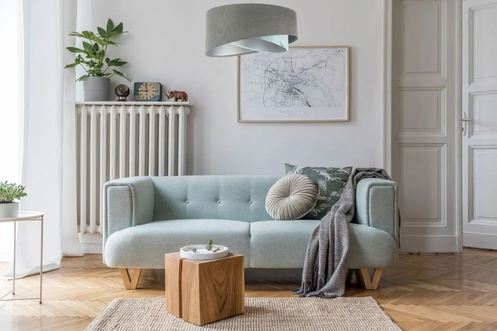 Lampa wisząca GRAY SEA szara/srebrna welurowa elegancka | MIRAT. w stylu  kolekcja