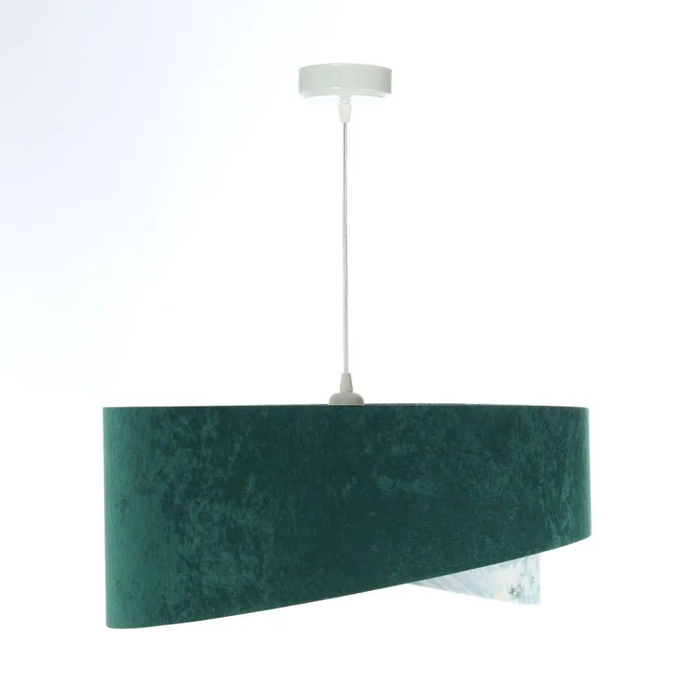 Lampa wisząca MALACHITE zielona/złota welurowa asymetryczna | MIRAT. w stylu kolekcja