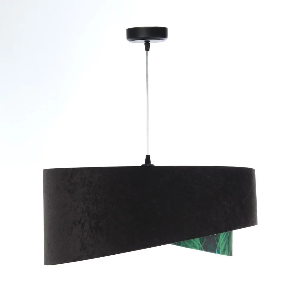 Lampa wisząca DARK ELEGANCE czarna/złota welurowa liście | MIRAT. w stylu kolekcja
