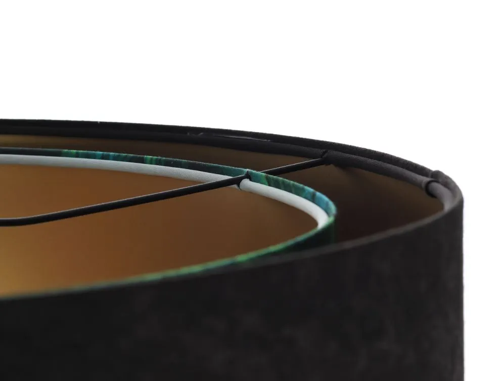 Lampa wisząca DARK ELEGANCE czarna/złota welurowa liście | MIRAT. w stylu kolekcja