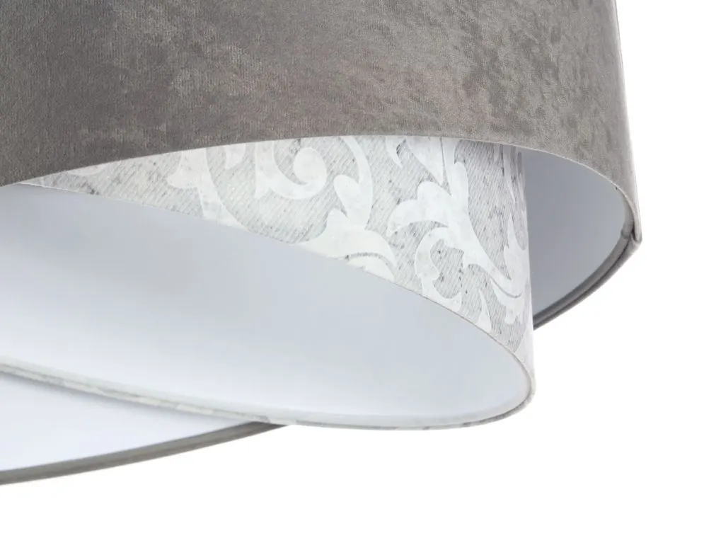 Lampa wisząca ALBIT szara/biała welurowa nowoczesna | MIRAT. w stylu  kolekcja