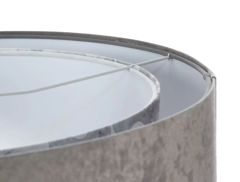 Lampa wisząca ALBIT szara/biała welurowa nowoczesna | MIRAT. w stylu  kolekcja