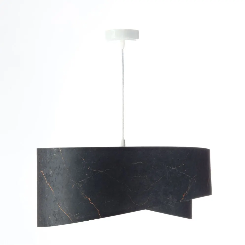 Lampa wisząca BLACK MARBLE czarna/srebrna asymetryczna aksamitna | MIRAT. w stylu kolekcja