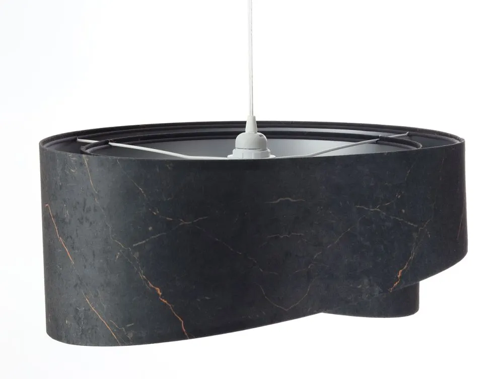Lampa wisząca BLACK MARBLE czarna/srebrna asymetryczna aksamitna | MIRAT. w stylu kolekcja