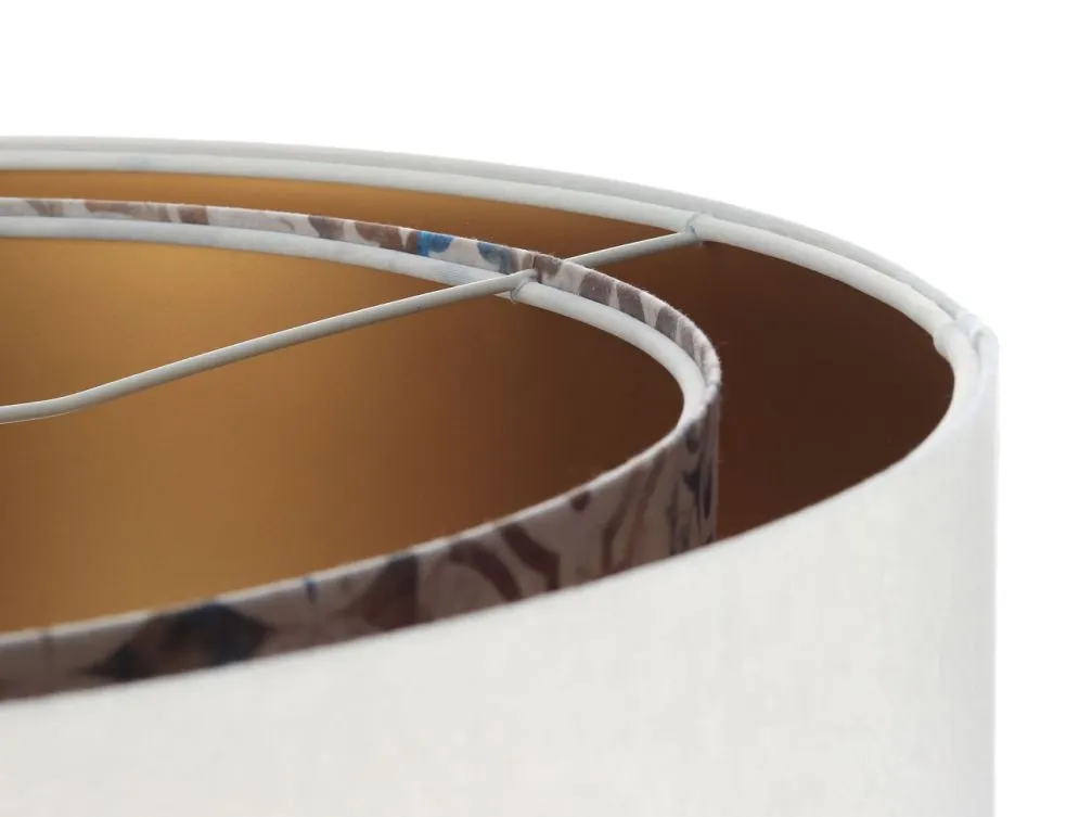 Lampa wisząca ALBIT GOLD biała/złota trzykolorowa welurowa | MIRAT. w stylu kolekcja