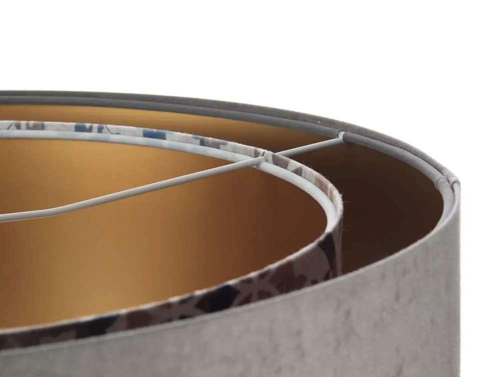 Lampa wisząca ASHES szara/złota welurowa do jadalni | MIRAT. w stylu kolekcja