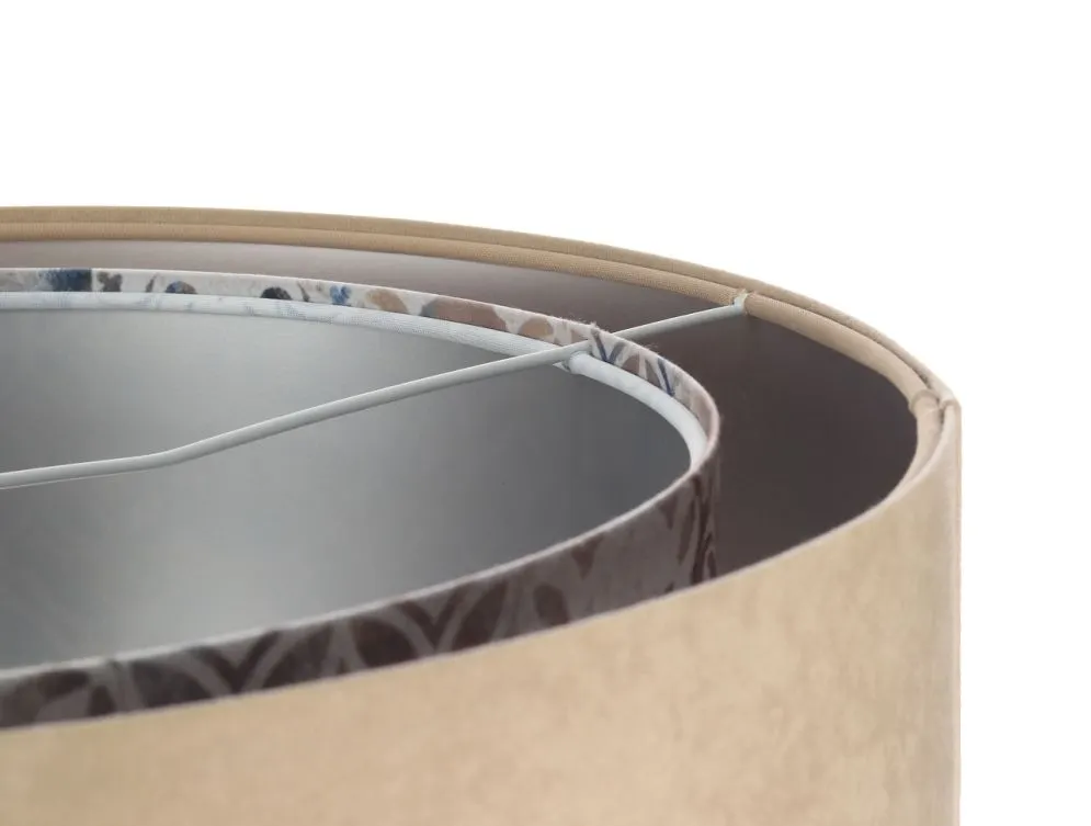 Lampa wisząca SANDERLING beżowa/srebrna welurowa do jadalni | MIRAT. w stylu kolekcja