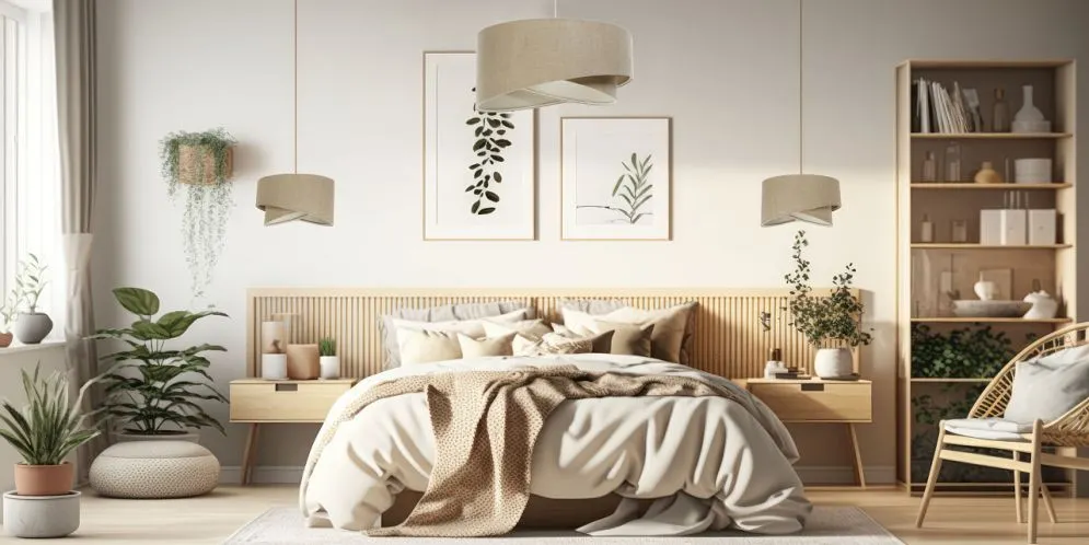 Lampa wisząca BOHO-CHIC JUTA 50 cm naturalna/beżowa asymetryczna I sklep meblowy MIRAT.