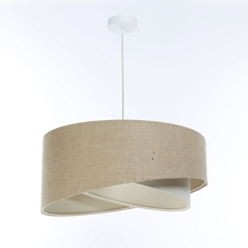 Okrągła lampa wisząca BOHO-CHIC JUTA 50 cm naturalna/szara I sklep meblowy MIRAT.