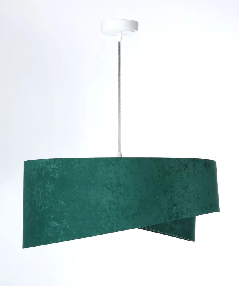 Lampa wisząca GEMSTONE zielona/biała asymetryczna welurowa | MIRAT. w stylu  kolekcja