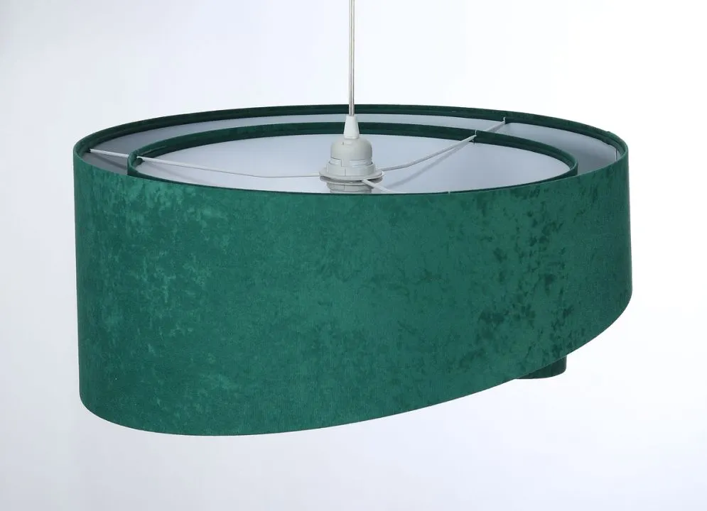 Lampa wisząca GEMSTONE zielona/biała asymetryczna welurowa | MIRAT. w stylu  kolekcja