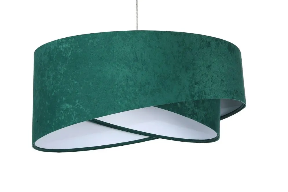 Lampa wisząca GEMSTONE zielona/biała asymetryczna welurowa | MIRAT. w stylu  kolekcja