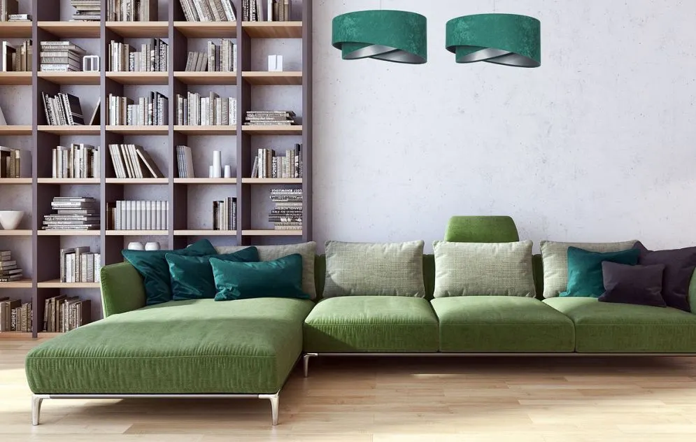 Lampa wisząca GEMSTONE zielona/srebrna nowoczesna do salonu | MIRAT. w stylu  kolekcja