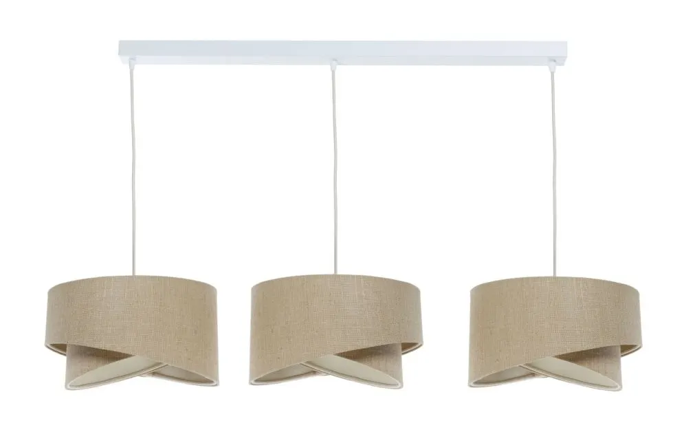 Lampa wisząca na listwie BOHO-CHIC JUTA L3 naturalna/beżowa I sklep meblowy MIRAT.