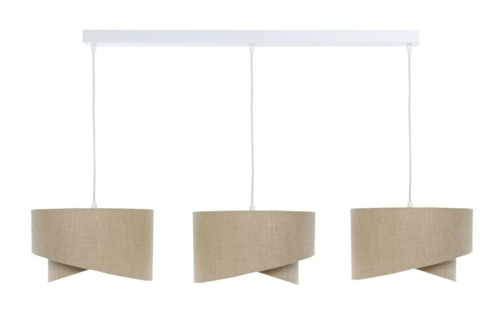 Lampa wisząca na listwie BOHO-CHIC JUTA L3 naturalna/beżowa I sklep meblowy MIRAT.