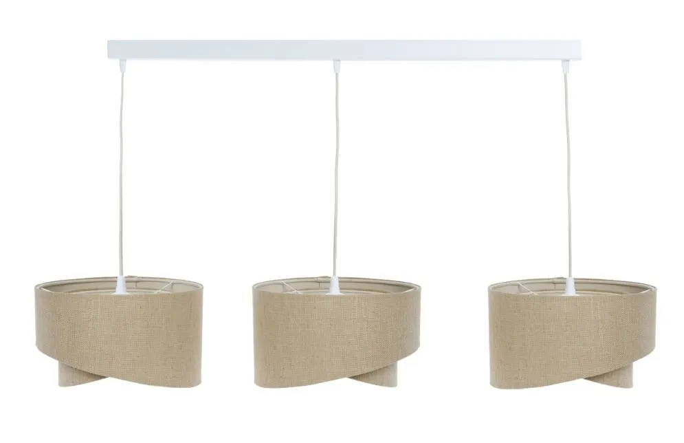 Lampa wisząca na listwie BOHO-CHIC JUTA L3 naturalna/beżowa I sklep meblowy MIRAT.