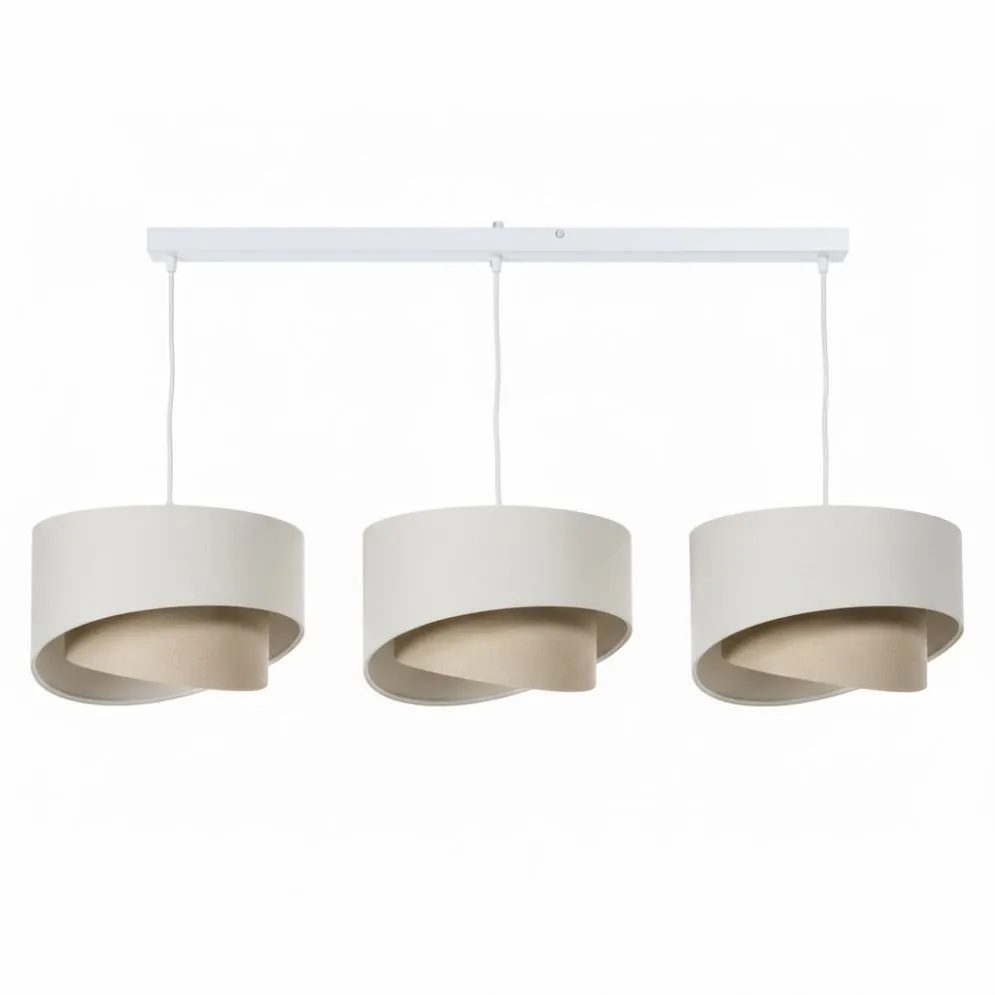 Lampa wisząca na listwie BOHO-CHIC JUTA L3 kremowa/beżowa I sklep meblowy MIRAT.