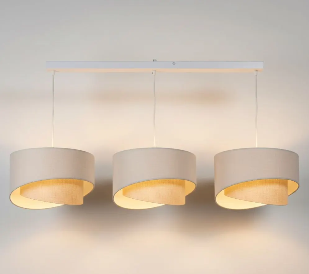 Lampa wisząca na listwie BOHO-CHIC JUTA L3 kremowa/beżowa I sklep meblowy MIRAT.